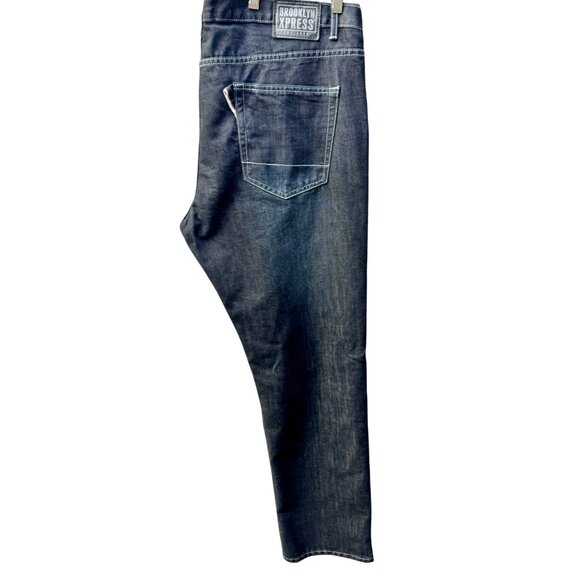 Brooklyn Xpress Mens Dark Wash Denim Jeans 42X34 Relaxed Fit Skater Casual - Picture 5 of 9